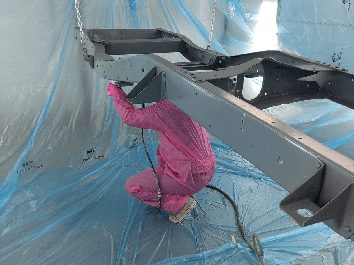 Tamco Paint HP661 Grey DTA Epoxy on Frame and Suspension Parts of 1966 GMC 2WD