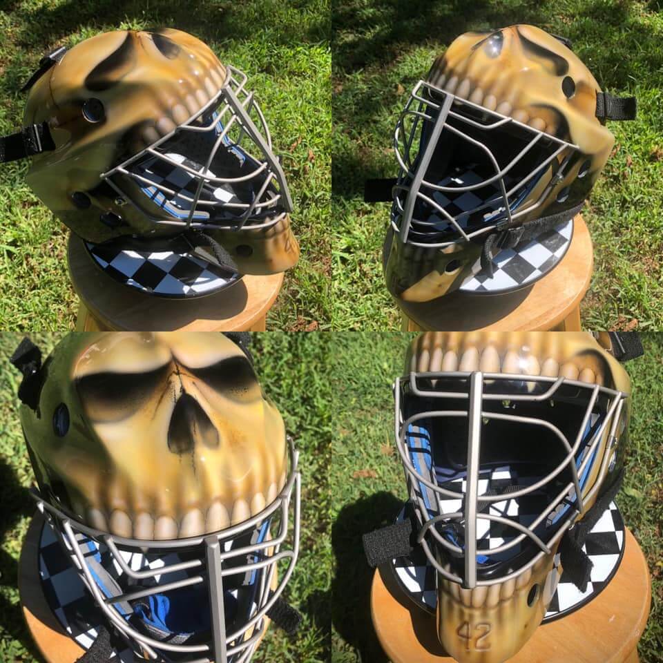 Tamco Paint Tamco Intensities and Butterscotch Schnapps Pearl on Hockey Helmet