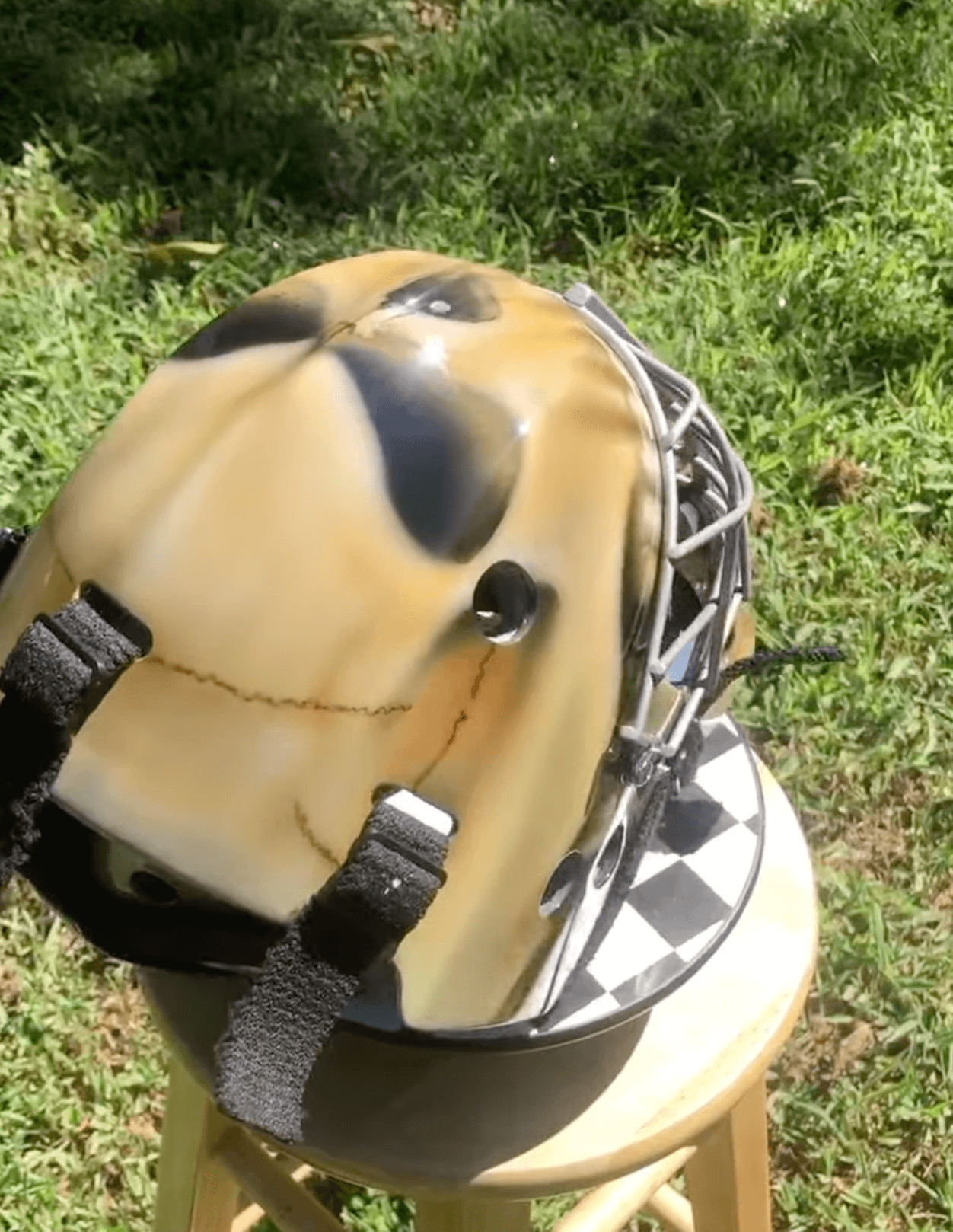 Tamco Paint Tamco Intensities and Butterscotch Schnapps Pearl on Hockey Helmet