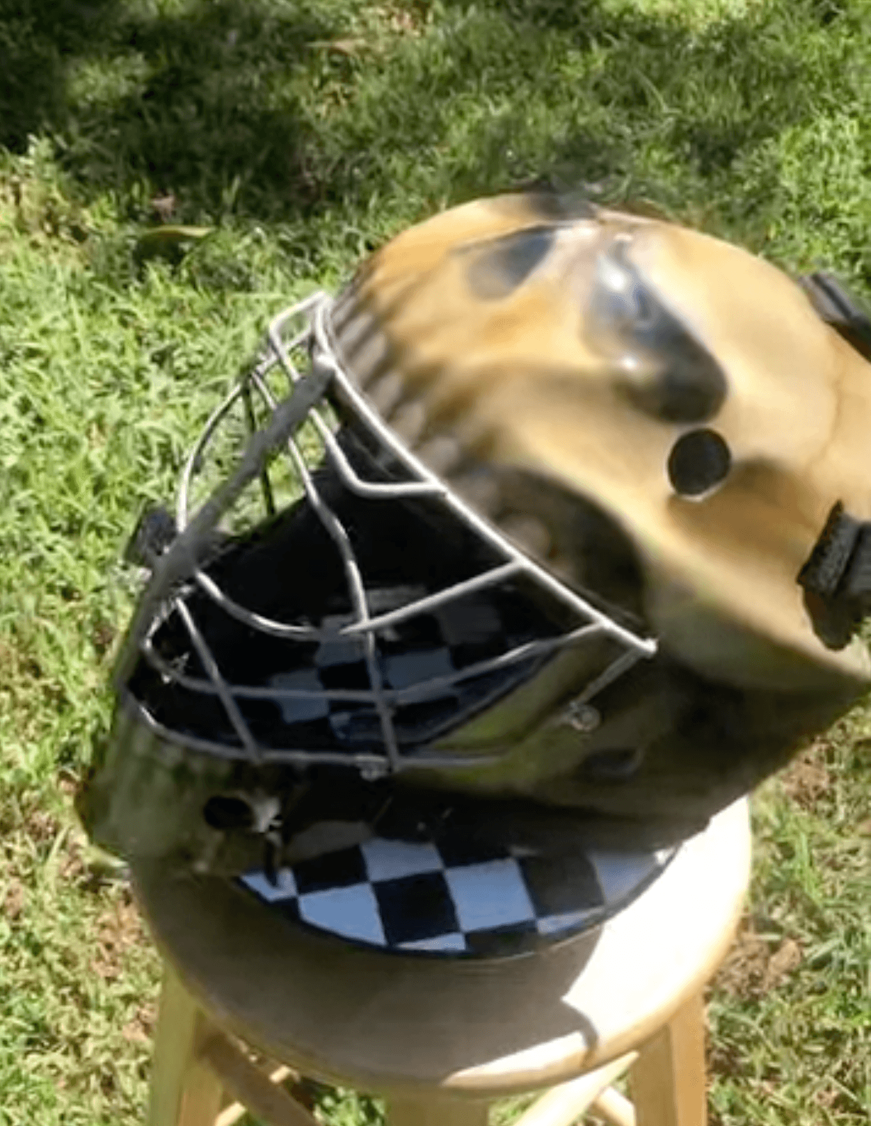 Tamco Paint Tamco Intensities and Butterscotch Schnapps Pearl on Hockey Helmet