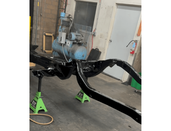 Tamco Paint Jet Black Basecoat on 1964 Cadillac Coupe De Ville Chassis