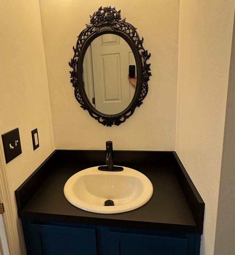 Tamco Paint Jet Black Basecoat on Mirror Frame