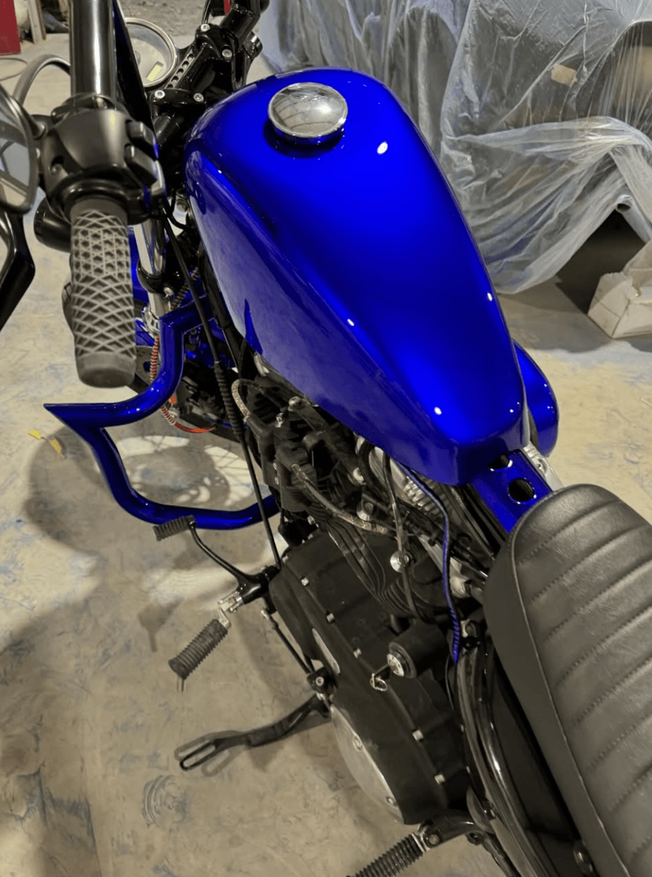 Tamco Paint Kandy Killa Blue Candy Concentrate on Harley-Davidson Sportster