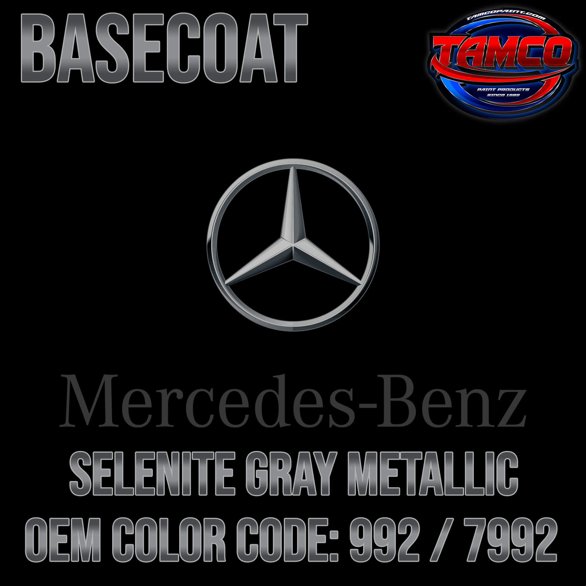 Mercedes Color Code 992 Mercedes Benz Selenite Gray Metallic | 992 / 7992 | 2015-2023 | OEM Ba