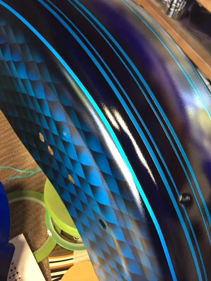 Tamco Paint Monaco & SoCal Blue Candy Concentrate on Motorcycle Fuel Tank