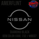 Tamco Paint Nissan Diamond Black OEM Color Code: 732 / W8837 Amerflint