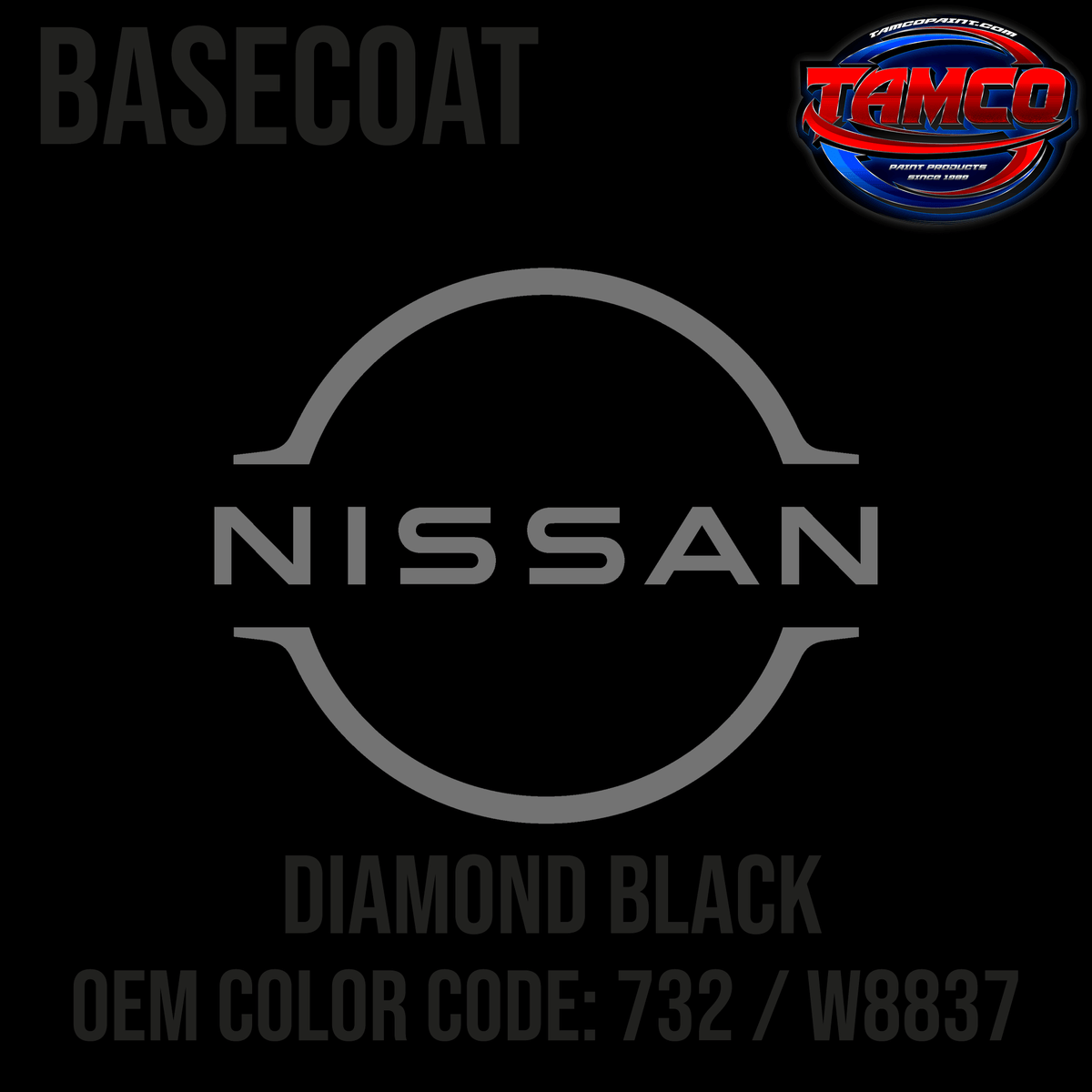 Nissan Diamond Black | 732 / W8837 | 1989-1991 | OEM Basecoat