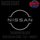 Tamco Paint Nissan Diamond Black OEM Color Code: 732 / W8837 Basecoat
