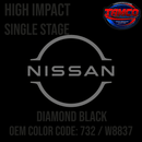 Tamco Paint Nissan Diamond Black OEM Color Code: 732 / W8837 High Impact SS