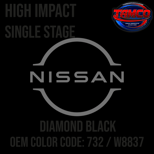 Tamco Paint Nissan Diamond Black OEM Color Code: 732 / W8837 High Impact SS