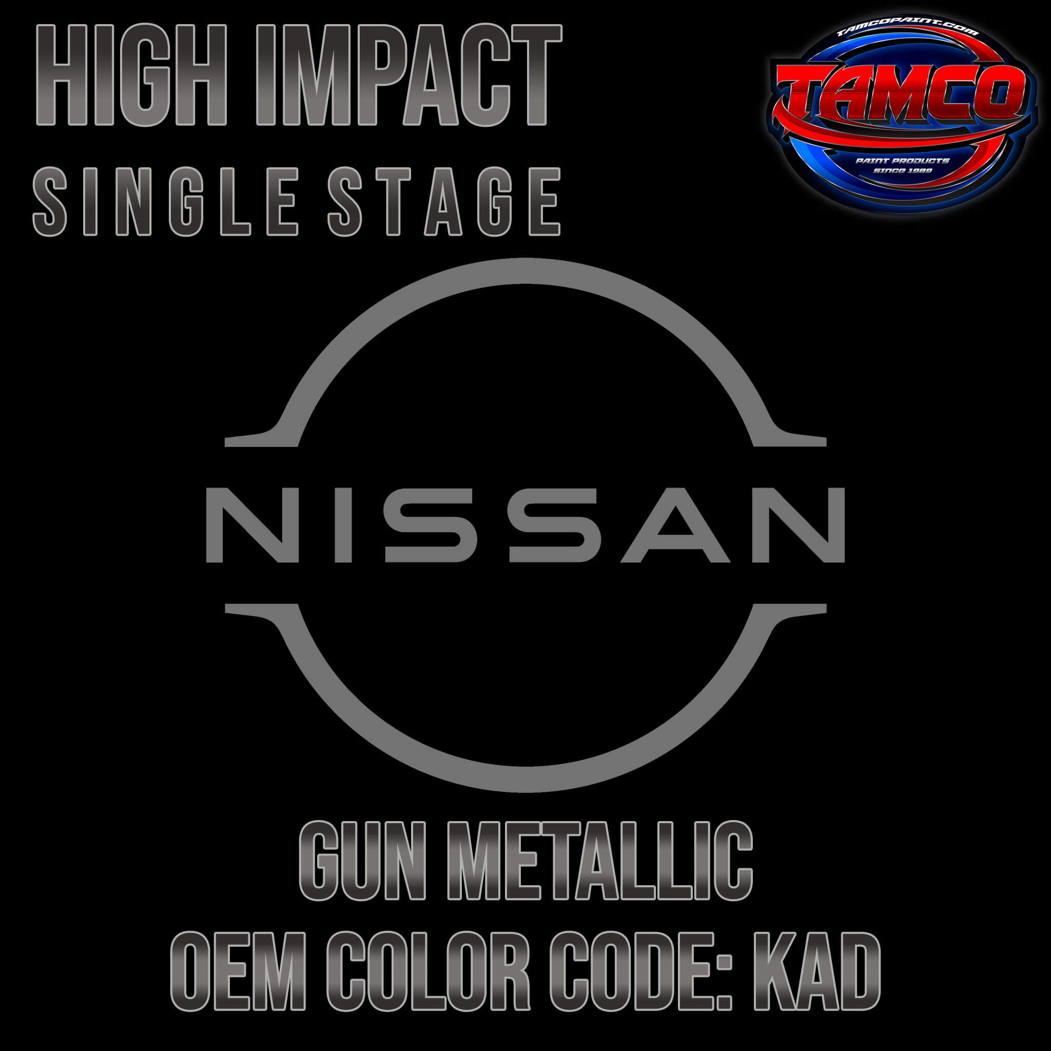 Kav Color Code Nissan Gun Metallic | KAD | 2009-2023 | OEM High Impact Single Stage