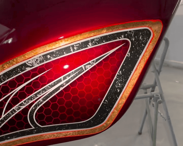 Tamco Paint OG Red CC and Cabernet Candy Pearl Basecoat on Motorcycle parts