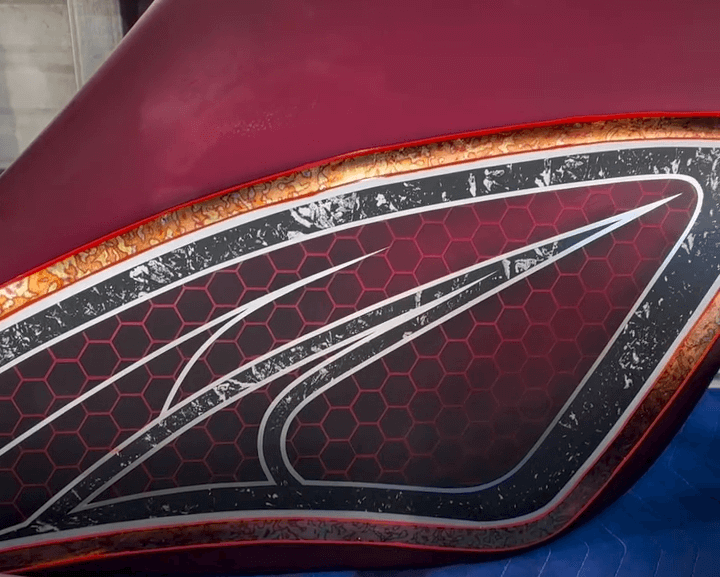 Tamco Paint OG Red CC and Cabernet Candy Pearl Basecoat on Motorcycle parts