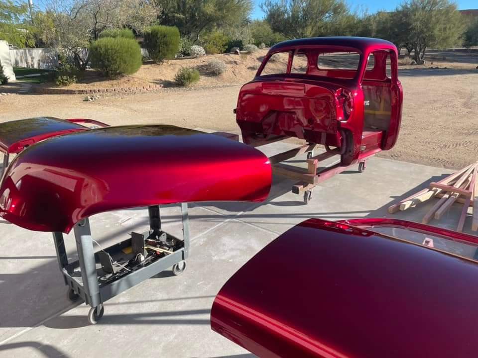 Tamco Paint OG Red Candy Pearl Basecoat on Car Parts