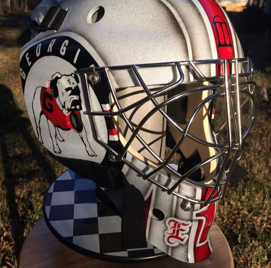 Tamco Paint OG Red Candy Pearl Basecoat on Hockey Helmet