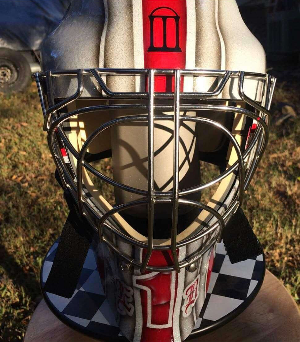 Tamco Paint OG Red Candy Pearl Basecoat on Hockey Helmet