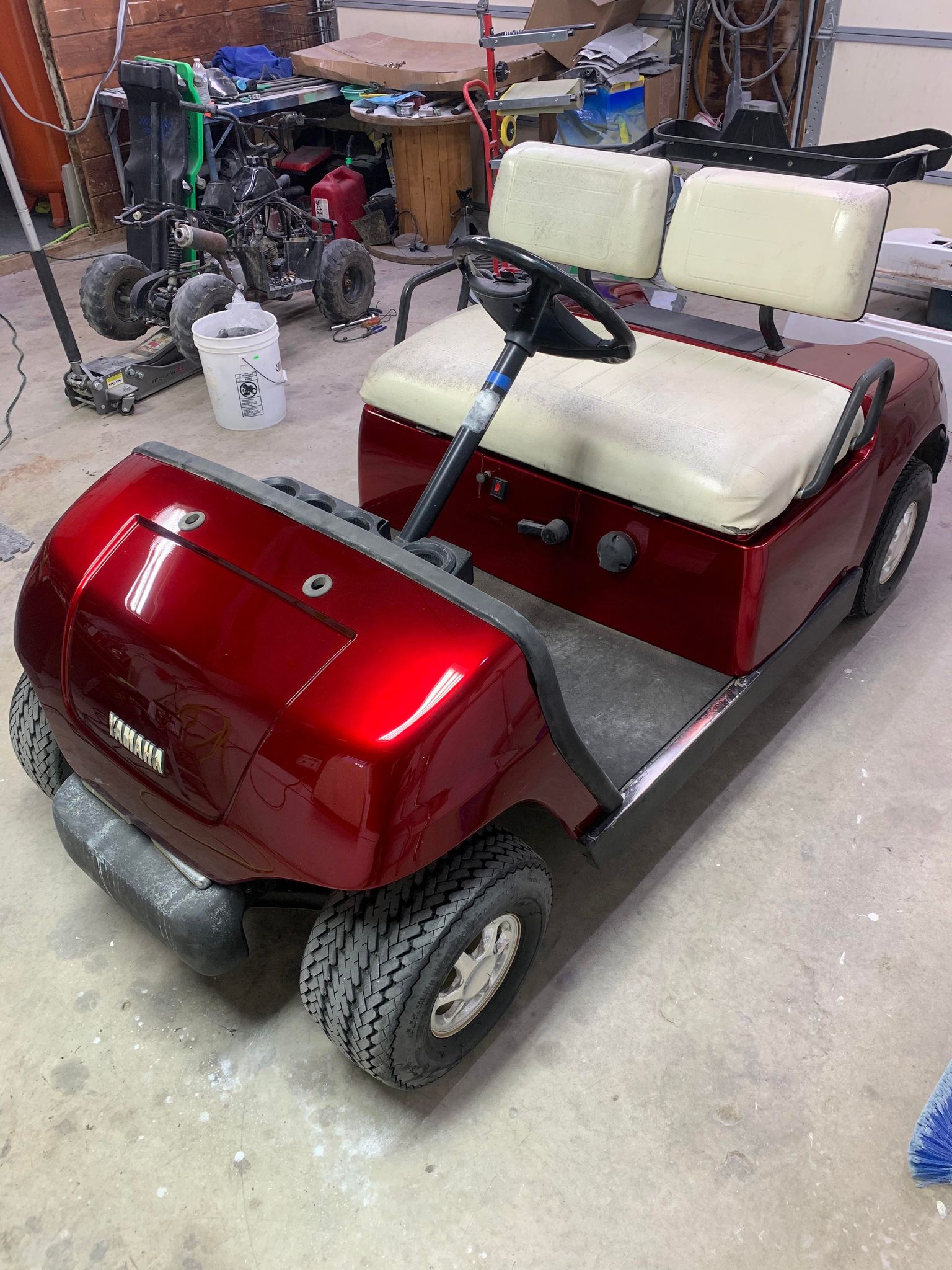 Tamco Paint OG Red Candy Pearl Basecoat on Golf Car