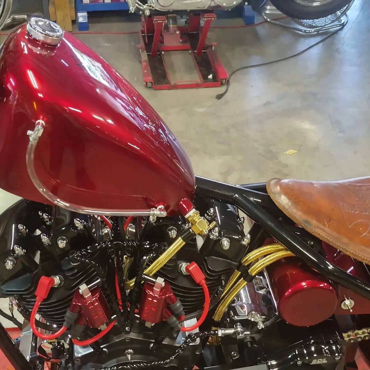 Tamco Paint OG Red Candy Pearl Basecoat in 2012 West Coast Chopper CFL