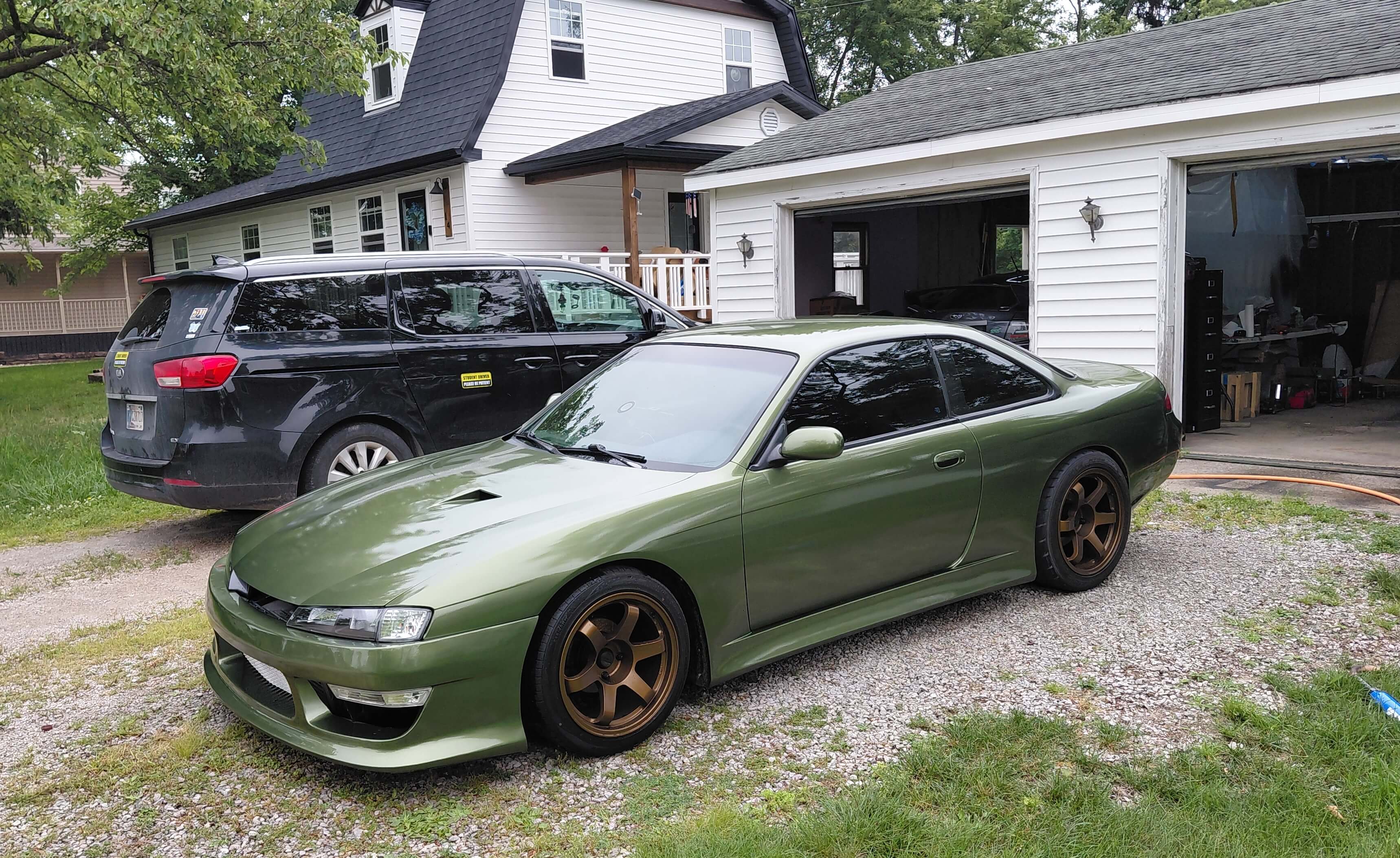 Tamco Paint Olive Haze and Patina Bronze in Nissan Silvia S14