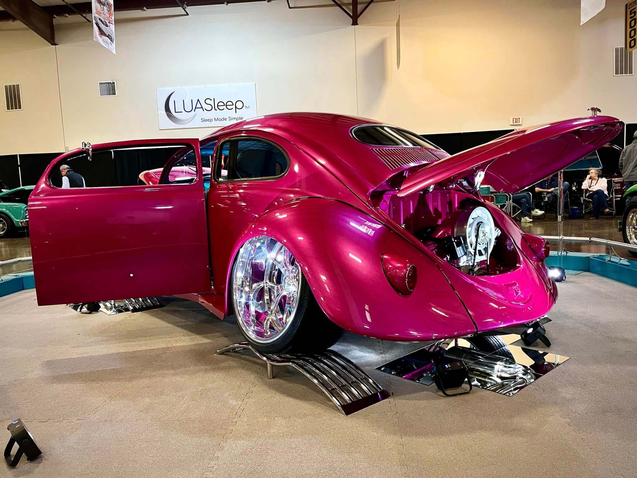 Tamco Paint Piss Off Pink in 1967 Chop Top Volkswagen Beetle