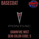 Pontiac Dawnfire Mist Code S OEM Basecoat