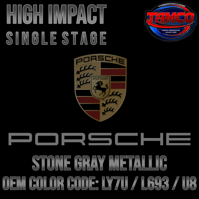 Porsche Stone Gray Metallic | LY7U / L693 / U8 | 1985-1990 | OEM High Impact Single Stage