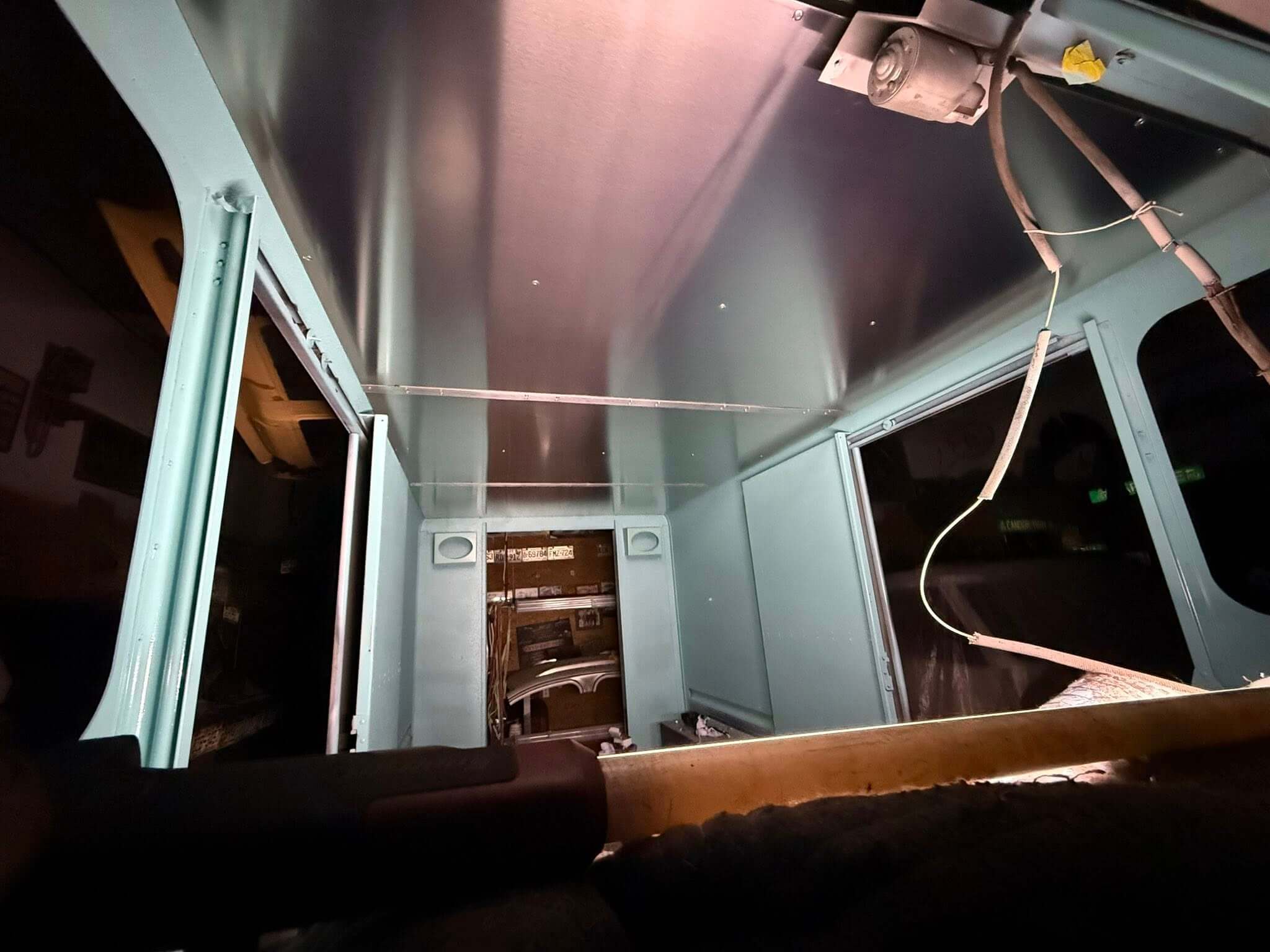 Tamco Paint RAL Lichtgruen on 1961 P100 Box Van Interior