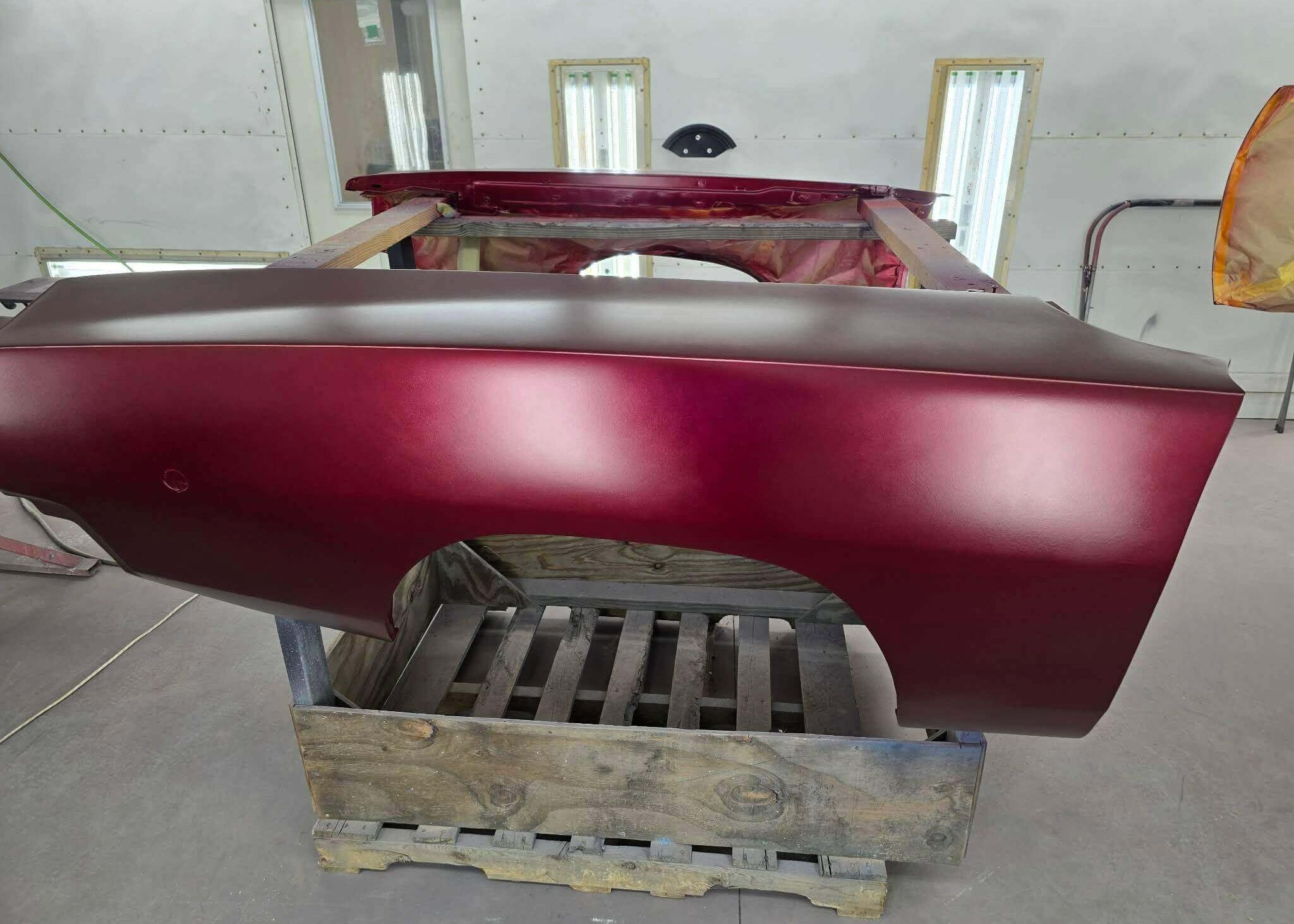 Tamco Paint Radiant Cranberry on 1968 Dodge Challenger Car Parts