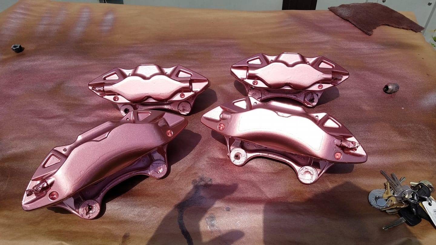 Rose Gold Toyota Brake Caliper