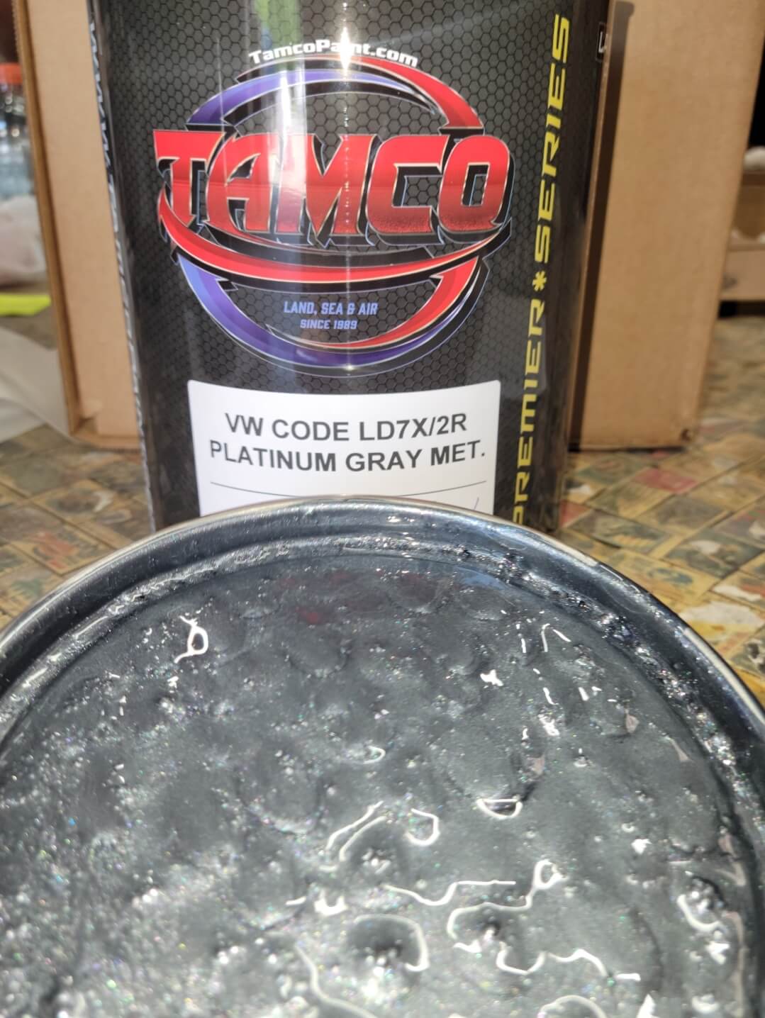 Platinum Gray Metallic Color Paint