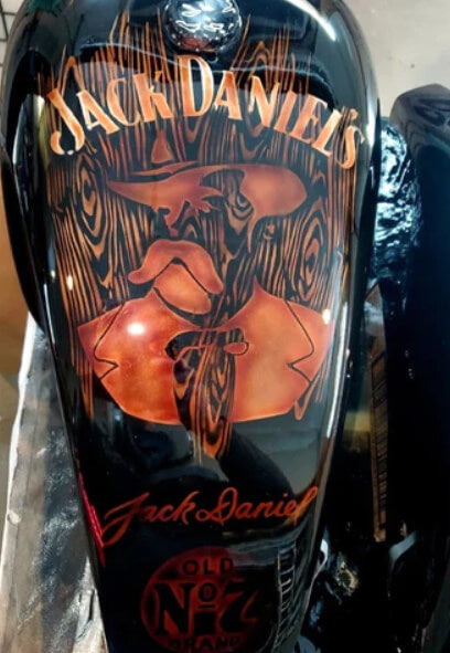 Tamco Black Metal Candy Concentrate Bike Gas tank Custom Painted Jack Dainel's