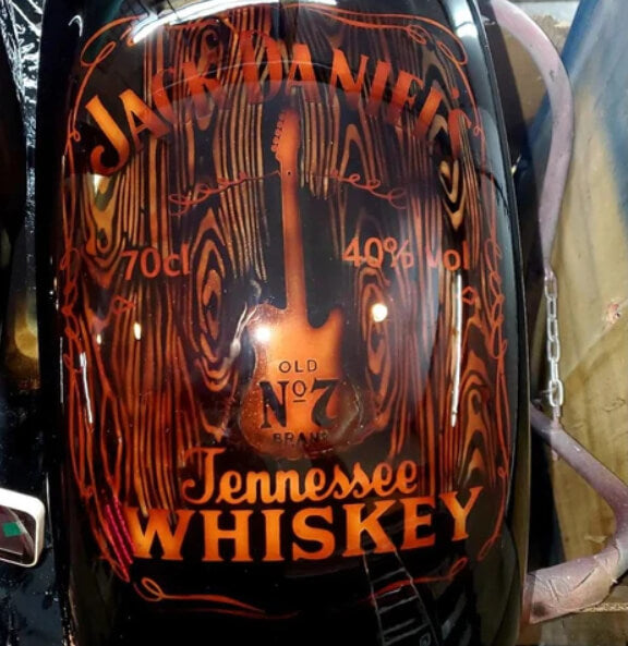 Tamco Black Metal Candy Concentrate Bike Gas tank Custom Painted Jack Dainel's Tennessee Whiskey