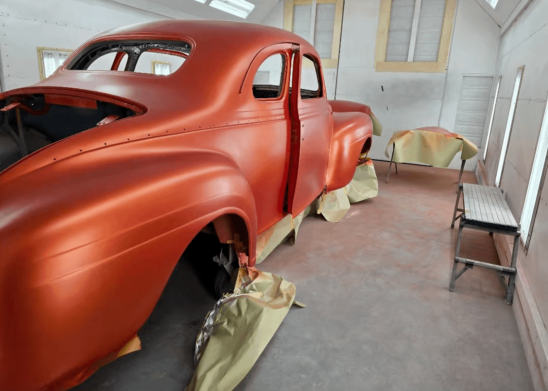 Tamco Paint Shocktop Orange on 1940 Plymouth