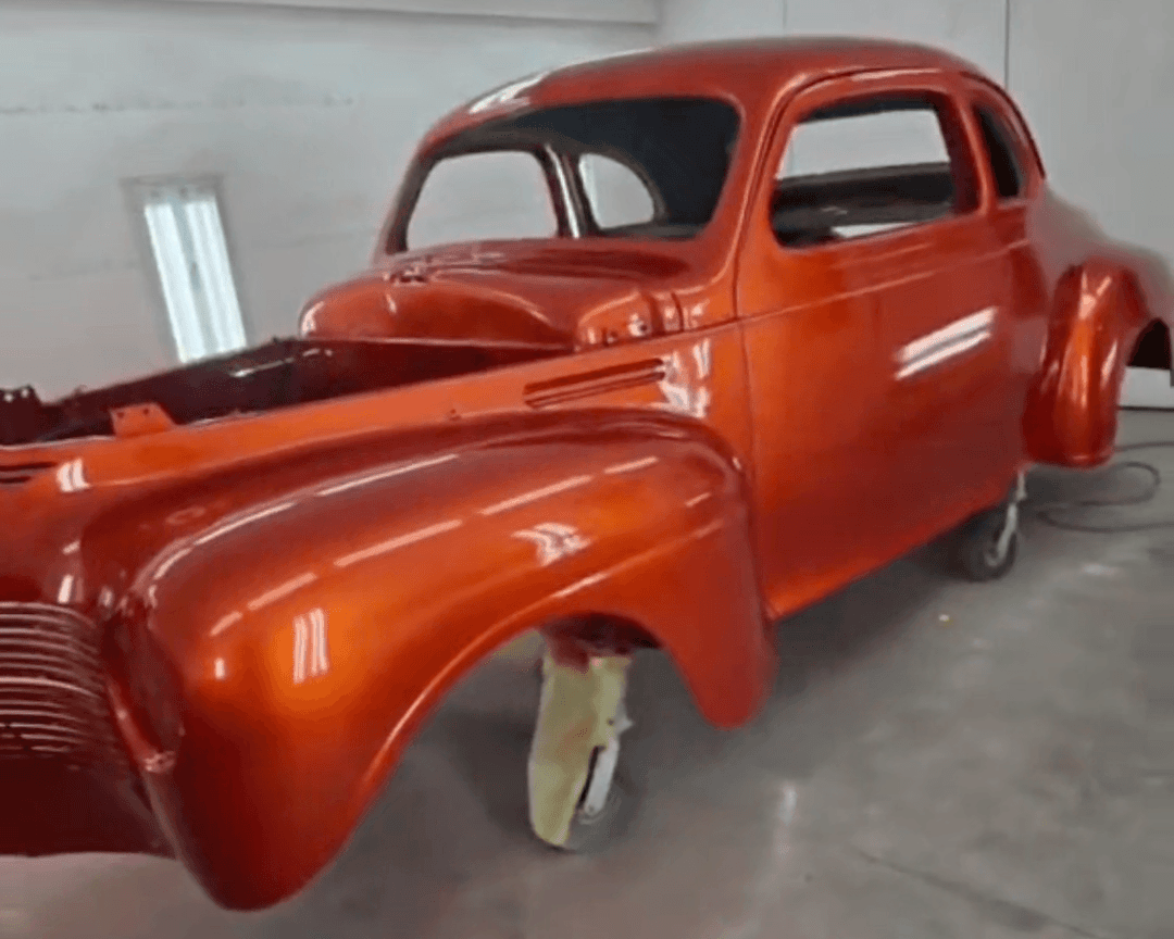 Tamco Paint Shocktop Orange on 1940 Plymouth