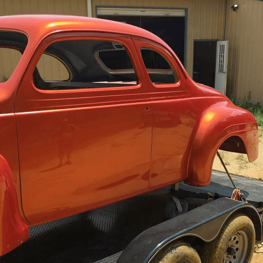 Tamco Paint Shocktop Orange on 1940 Plymouth