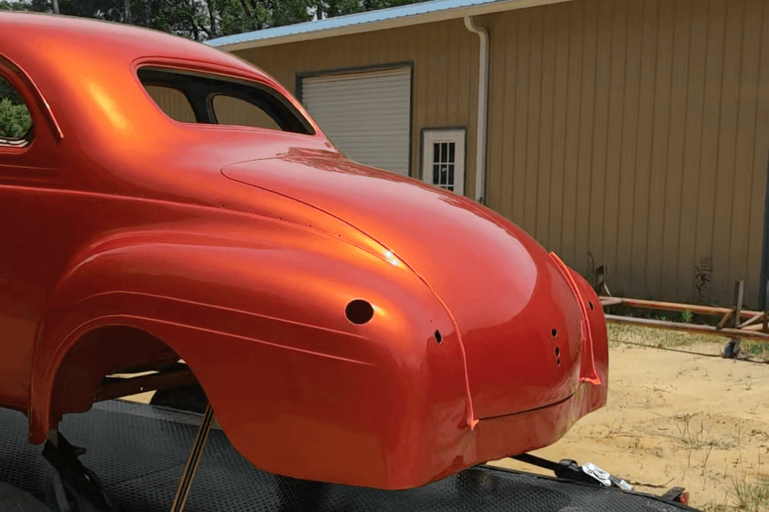 Tamco Paint Shocktop Orange on 1940 Plymouth