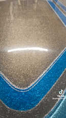 Tamco Paint Slick Silver Metallic and Candy Concentrates on Boat Hull