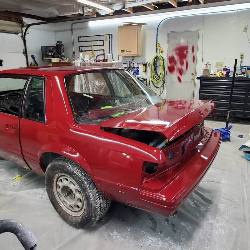 rock it red 1985 ford mustang