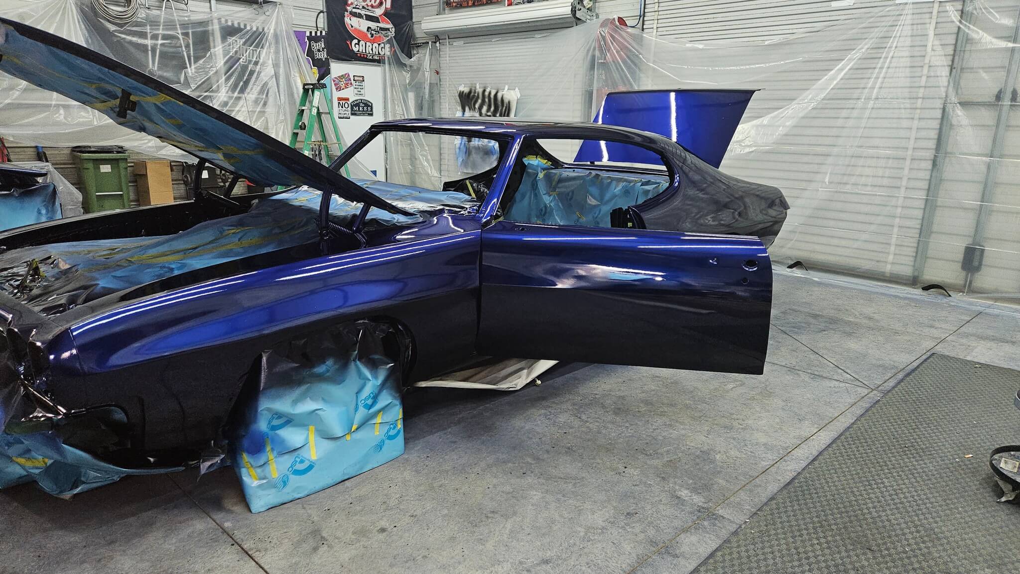 Tamco Paint SoCal Blue Candy Pearl Basecoat on Pontiac Lemans
