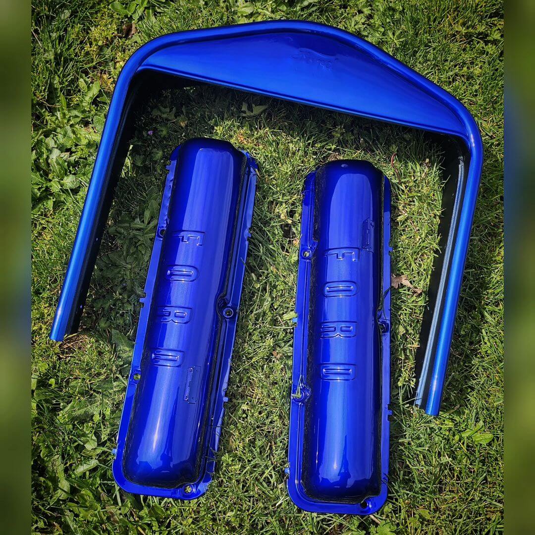Tamco Paint SoCal Blue Candy Pearl Basecoat on Car Parts