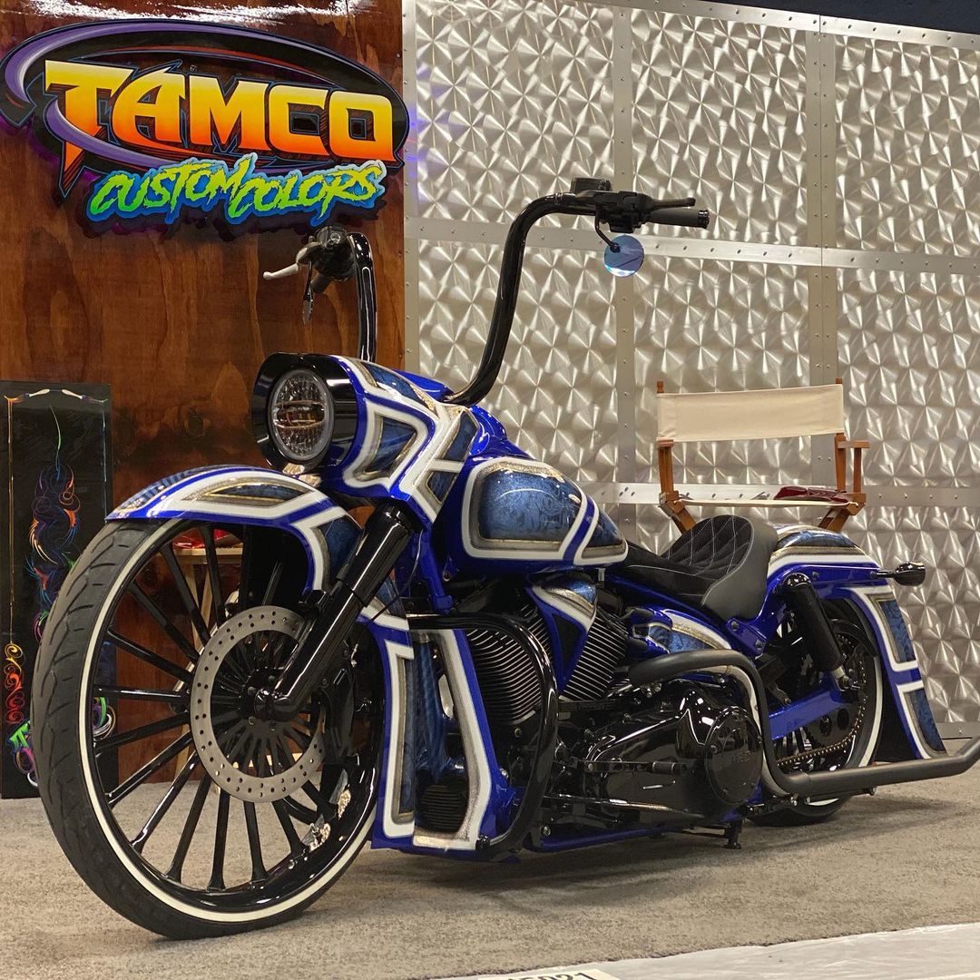 Tamco Paint SoCal Blue Candy Pearl Basecoat on Motorcycle