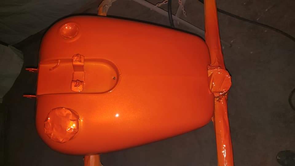 Tamco Paint Tamgerine Candy Pearl on Motorcycle Parts