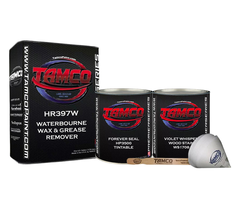 Tamco Paint Violet Whisper Wood Stain Quart with HR397W  Waterbourne Wax & Grease Remover