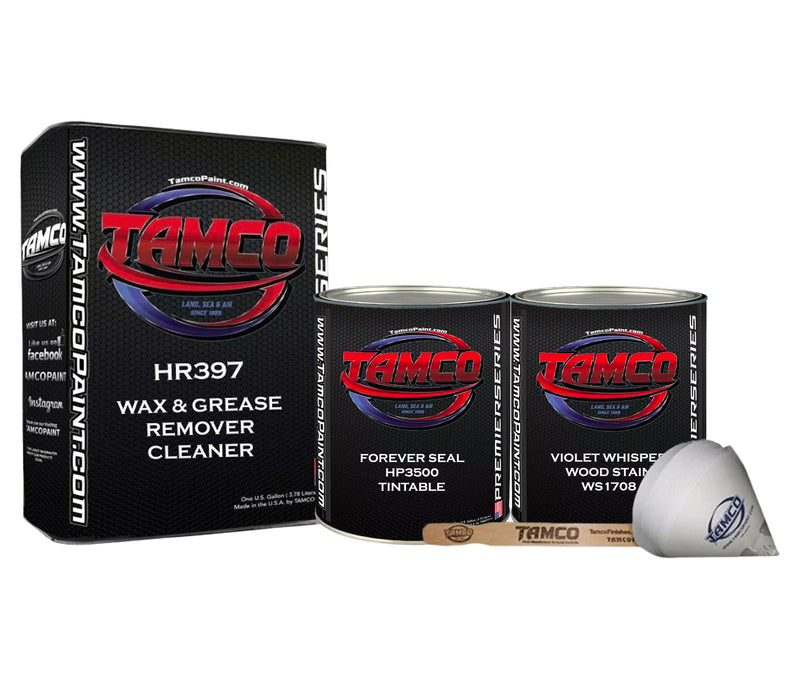 Tamco Paint Violet Whisper Wood Stain Quart with HR397 Wax & Grease Remover Cleaner