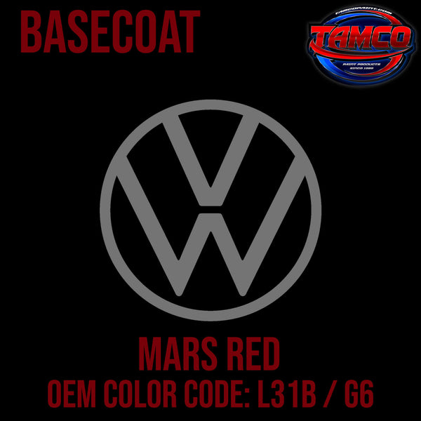 Tamco Paint Volkswagen Mars Red Code L31B / G6 OEM Basecoat