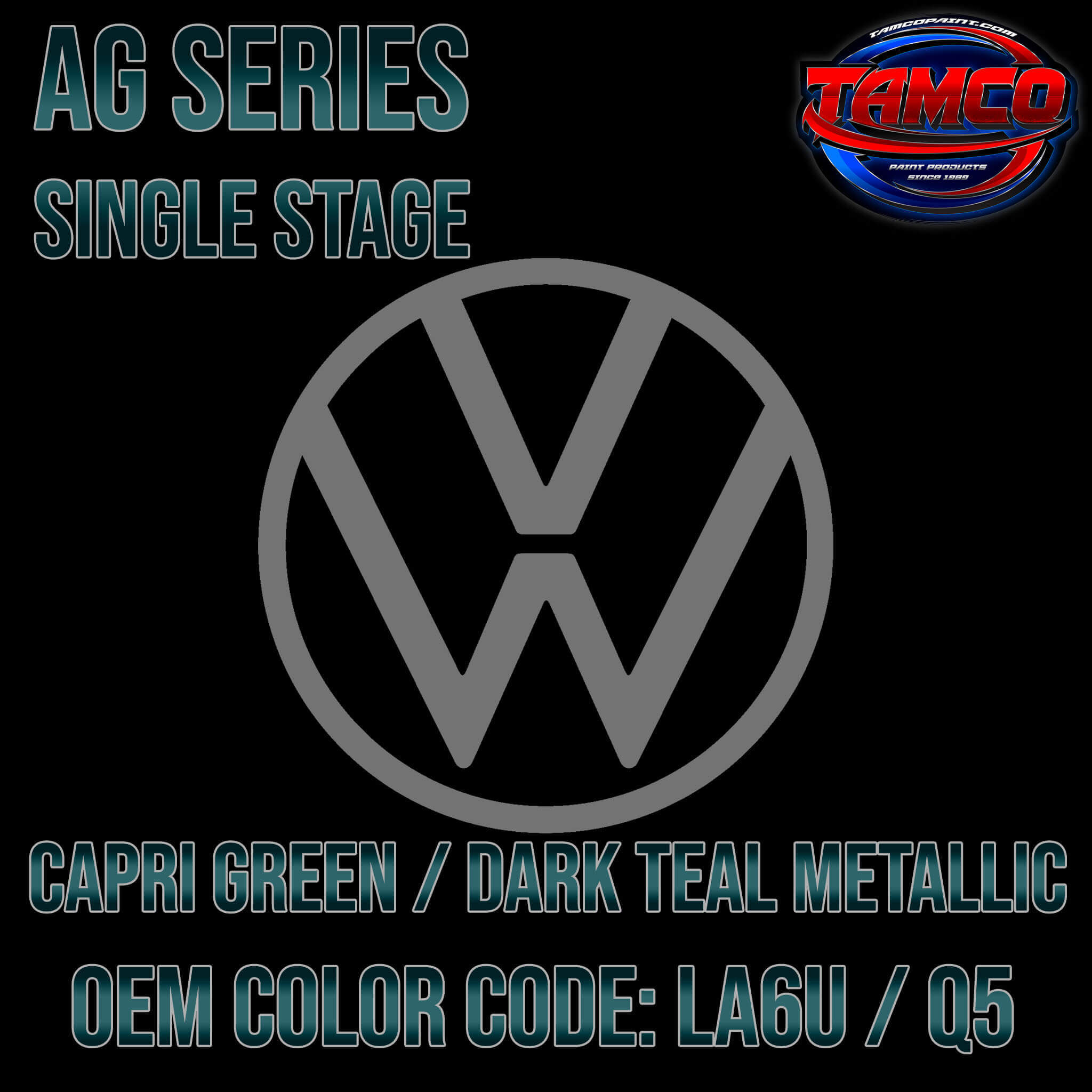 Volkswagen Capri Green / Dark Teal Metallic | LA6U / Q5 | OEM High Impact Single Stage