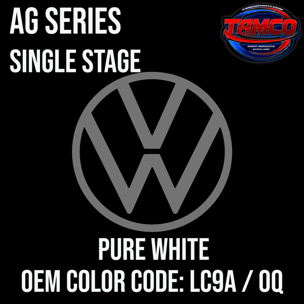 Tamco Paint Volkswagen Pure White OEM Color Code: LC9A / 0Q AG SS