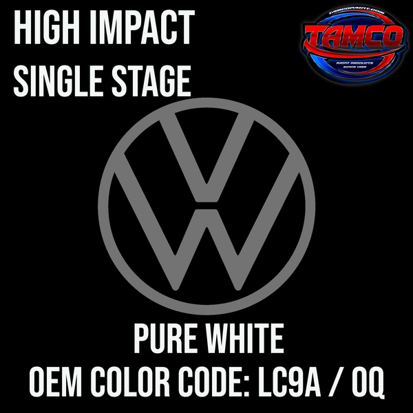 Tamco Paint Volkswagen Pure White OEM Color Code: LC9A / 0Q High Impact SS