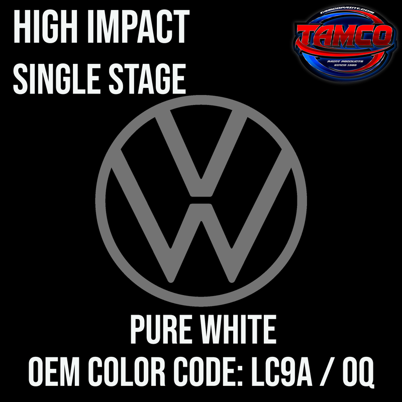 Tamco Paint Volkswagen Pure White OEM Color Code: LC9A / 0Q High Impact SS