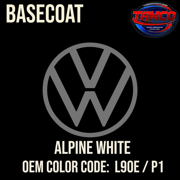 Tamco Paint Volkswagen Alpine White Code L90E / P1 OEM Basecoat